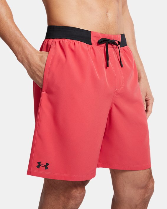 Men's UA Comfort Waistband Notch Shorts, Red, pdpMainDesktop image number 4